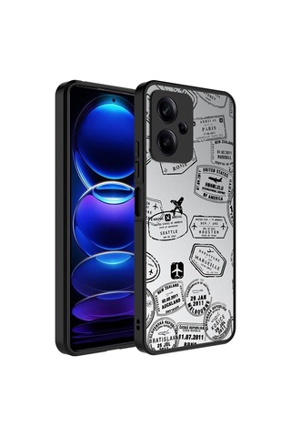 Xiaomi Redmi Note 12 5g Kılıf Aynalı Desenli Kamera Korumalı Parlak Zore Mirror Kapak Seyahat