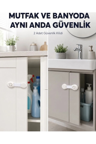 2'li Dolap Ve Çekmece Güvenlik Kilidi Seti