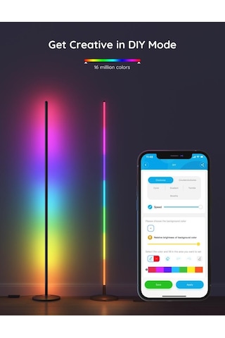 Govee RGBICW H6076312 Basic Akıllı Dikey Aydınlatma Alexa Google Asst. Destekli Siyah