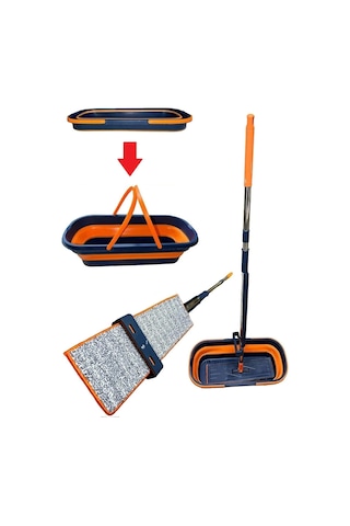 Büro Ev Ofis Yazlık Hijyeni İçin Katlanır Tekerli Paspas Kovalı Sıkan Zemin Tenizlik Mopu