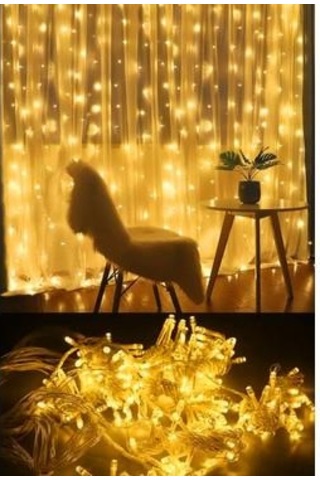 Cajuart 3x2 Usb Uçlu Fonksiyonlu Perde Led Işık 240 Led Fonksiyonlu Yılbaşı Süsü Dekor Gün Işığı