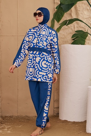 Hmm Swimwear Paraşüt Tam Kapalı Tesettür Mayo 2924-191 Lacivert