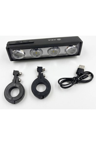 Asia Mx 690 1600lm Usb Şarjlı Bisiklet Ön Far Aydınlatma Siyah