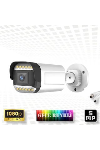 8 Li Araç İnsan Yüz Tanımalı Hareket Algılayan 5 Mp Lens 12 Warm Led Gece Renkli Kamera Seti 3312w-pls