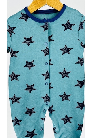 Yıldızlı Çıtçıtlı Pamuklu Bebek Tulum 001