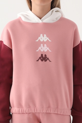 Kappa Pembe Garnili Kol Detaylı Kapüşonlu Kız Çocuk Sweatshirt 5274-41940 Pembe