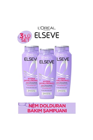 L'Oréal Paris Elseve Hydra Hyaluronic Nem Dolduran Bakım Şampuanı 3 x 300 ML
