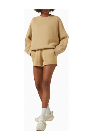 Represent Initial V Notch Sweater, Pamuklu Fleece, Minimalist Ve Lüks Günlük Sweater Açık Kahverengi