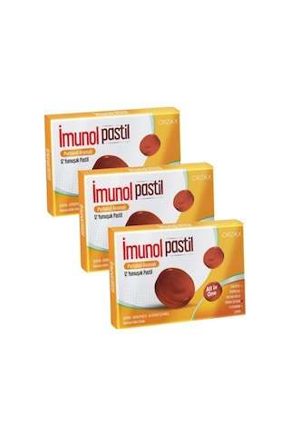 Orzax İmunol Portakal Aromalı Pastil 3 x 12 Pastil