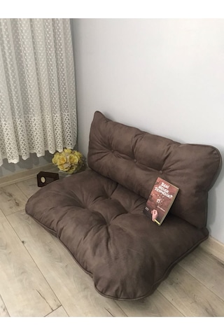 Petek Önü Palet Yer Minderi Ikili Takım Kahverengi Kahverengi