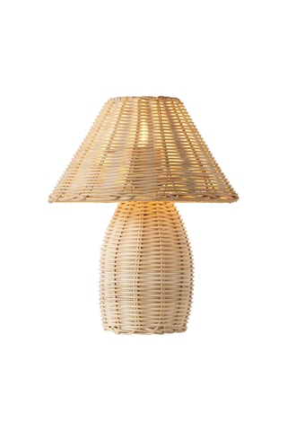 Sollın Rattan Hasır Abajur Masa Lambası Hasır