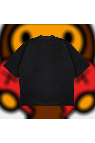 Startmore Bape X Comme Des Garçons Oversize Unisex Pamuklu Nefes Alan Kalın Kumaşlı Siyah