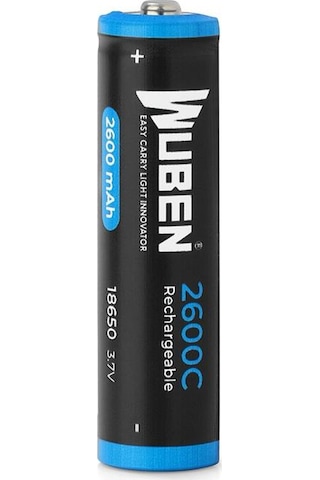 Wuben 18650 Lityum İon Pil Şarjlı 3.7 V 2600 Mah.el Feneri Pili