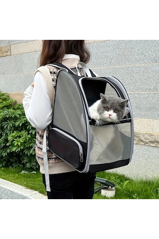 Honeybeeshop Nefes Alabilir Kedi Sirt Cantasi Beige Color Tasinabilir Katlanabilir Guvenli Malzemelerden Ucak Araba Icin