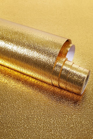 Mobee Estetik Gold Mutfak Folyosu Yapışkanlı, Kolay Temizlik Şık Görünümlü Folyo 1m X 40cm