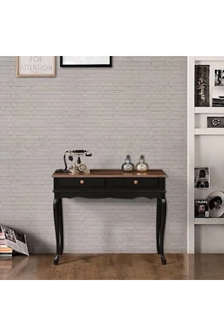 Wooding 100 Cm Çekmeceli Masif Siyah Ceviz Antre Dresuar Siyah