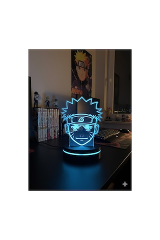 Naruto 3d Led Lamba Anime Severler İçin Renkli Masa Lambası Çok Renkli
