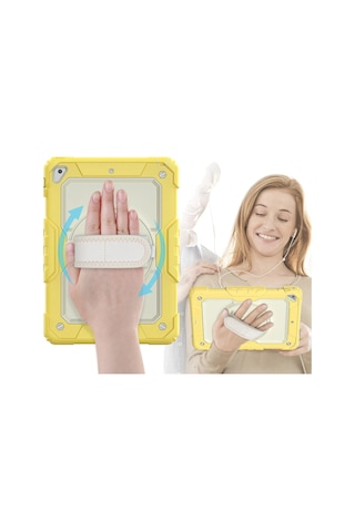 Newface - 742 - iPad Uyumlu 5 Air 9.7 Kılıf Strap New Tablet Kapak - Csmo-tex - - Sarı