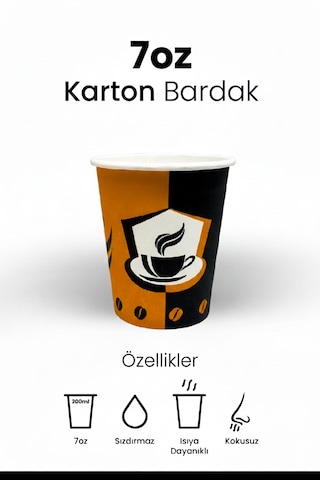 Bencup 7 Oz Karton Bardak 3000 Adet - Sızdırmaz Ve Isıya Dayanıklı Koli Satışı 3000