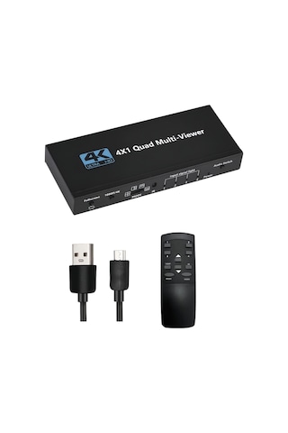 Teltree Hdmı Multi-viewer 4 Giriş 1 Çıkış - 4k/1080p Desteği, 4 Görüntü Modu, Eşsiz Geçiş, Ir Kumanda İle Kontrol Edilebilir Ekran Bölücü