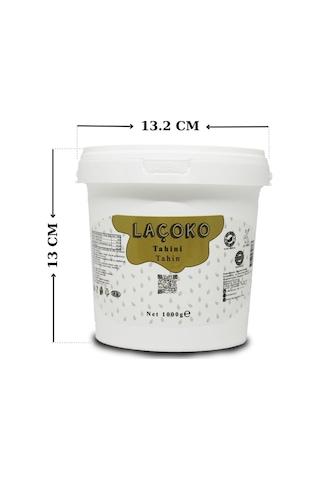Laçoko Şekersiz Katkısız Vegan İnce Öğütülmüş Susam Tahin Kova 1 KG