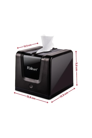 Flora Modern Peçetelik, Dekoratif Peçete Dispenseri Ve Düzenleyicisi F290 Siyah