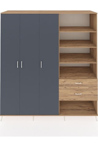 Kronos Dolap 16 Raflı 2 Çekmeceli 3 Kapaklı 220x59x243 Çam-antrasit/çam Antrasıt/atlas Çam