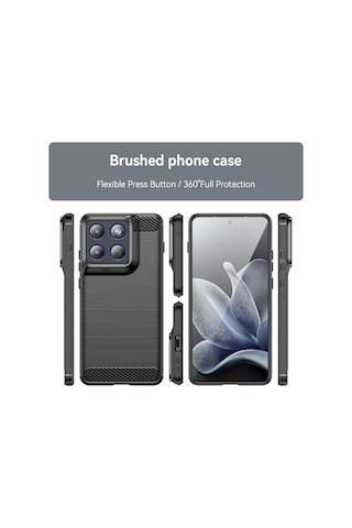Caseonn Motorola Edge 70 Fusion Kılıf Karbon Fiber Desenli Koruyucu Arka Kapak Kırmızı