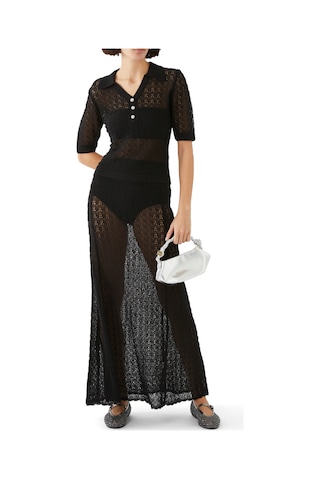 Ganni Şık Dantel Maxi Etek Siyah