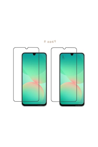 Samsung Galaxy A26 İle Uyumlu Ekran Koruyucu Şeffaf Temperli Kırılmaz Cam Ekran Koruyucu 2 Adet