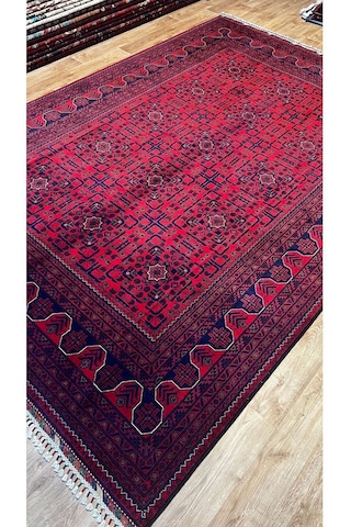 El Dokuma Afgan Halısı Bordo