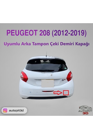 Peugeot 208 2012 2019 Uyumlu Arka Tampon Çeki Demiri Kapağı