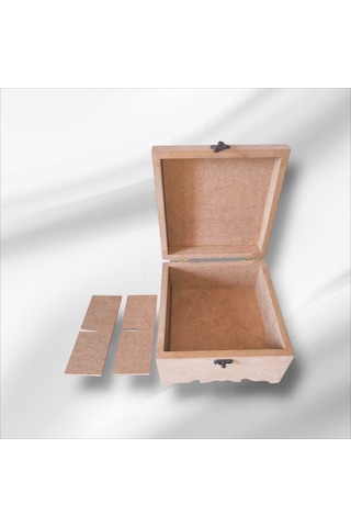 Ahşap-boyanabilir-4 Bölmeli-klipsli-çok Amaçlı Küçük Organizer Ku