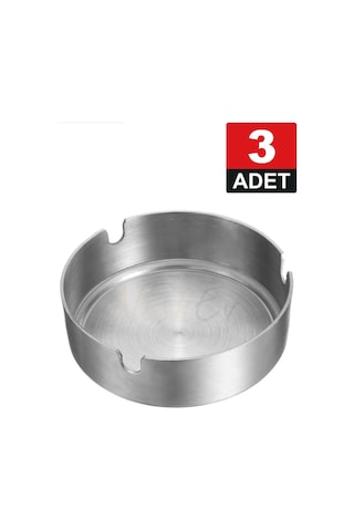 3 Adet Premium Paslanmaz Çelik Krom Küllük 10 Cm Geniş Boyutlu, Modern İç Mekan Çözümleri
