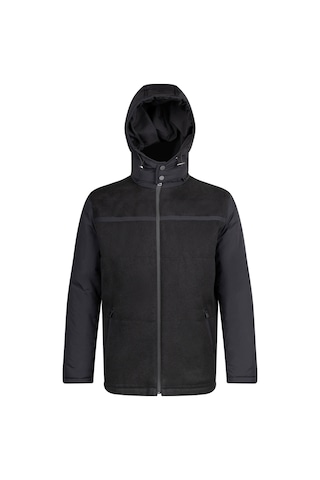 Hatemoğlu Siyah Regular Fit Hakim Yaka Yünlü Kapüşonlu Şişme Mont 22192024a002 002 1852673 Siyah