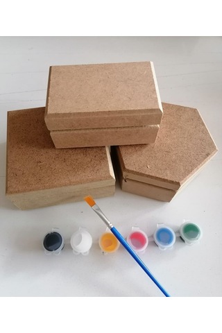 Ahşap Kutu Boyama Seti 5 Parça Boyanabilir Oyuncak