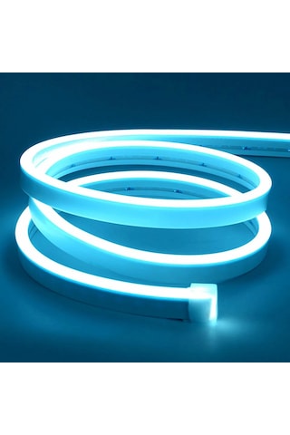 Neon Esnek Şerit Led Tak Çalıştır Kumandalı - Dimmer- Buzmavi 5 M Buz Mavisi