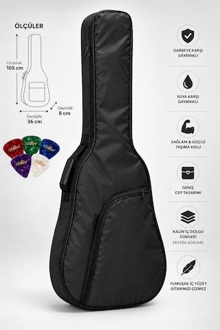 Yankı Egc-37bk Siyah Elektro Gitar Kılıfı Kalın Pedli Suya Dayanıklı Softcase - 9031328983738