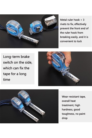 Zhcy Cy-0107 Paslanmaz Çelik Düşmeye Dayanıklı Suya Ve Paslanmaya Dayanıklı Çelik Mezura, Boyut: 10m X 25mm