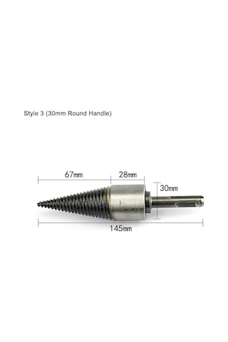 Moveevo Ev, Kamp, Çiftlik İçin Elektrikli Matkap Uyumlu Odun Bölme Aleti - 30mm Yuvarlak Saplı Dayanıklı Çelik