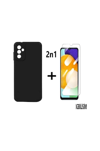 For Samsung Galaxy A04s Kılıf Silikon Darbelere Karşı Korumalı Kapak Ve Tamperli Cam Ekran Koruyucu