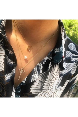 Glorria Glorria Altın Tek Inci Kolye