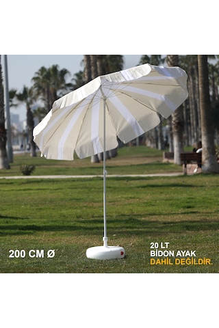 Krem-beyaz Plaj Şemsiyesi 200 Cm Ø Krem-beyaz