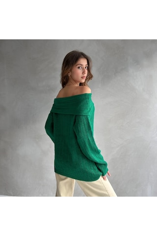 Madonna Yaka Triko Kazak Yeşil