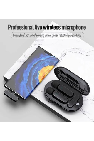 K61 Type-c Kablosuz Yaka Mikrofonu Şarj Kutulu Youtube Facebook