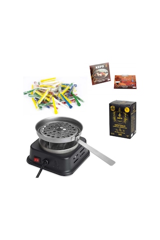 Kefo Mini Kare Elektrikli Ocak+Kefo Gold Kömür+Sipsi+Folyo (405439758)