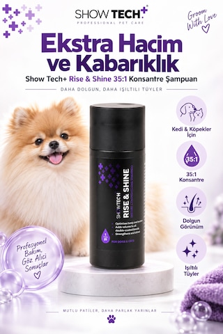 Showtech Kabartıcı Ve Dolgunlaştırıcı Kedi Köpek Şampuanı 100 Ml - 35:1 Konsantre