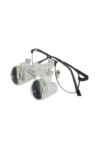 Hiperlupa St375 İnce Çerçeve Cerrahi Loupes Büyüteç Gözlük 3.5x420 Değişken Pupil Mesafeli Beyaz