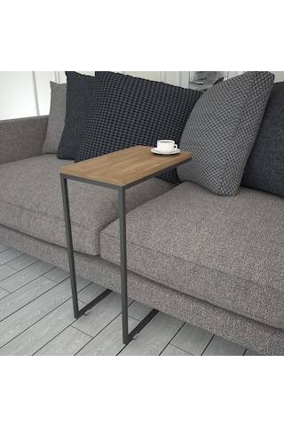 Callen Yan Sehpa & Tekerlekli Servis Sehpası Metal Kafkas Meşe