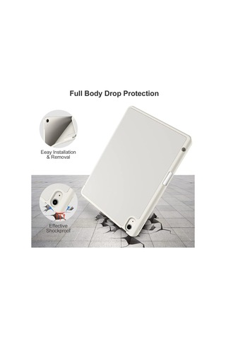 Apple Uyumlu iPad Air 11 İnç M2 2024 Kılıf Pen Slot Charging Case Kalem Bölmeli A2902 A2903 A2904 Kapaklı Kılıf